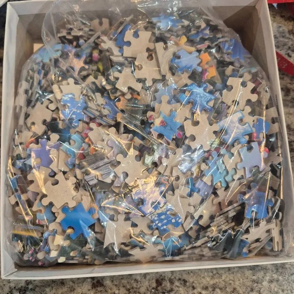 Buffalo Games Darrell Bush Moonlight Lodge 1000 pc Jigsaw Puzzle USED